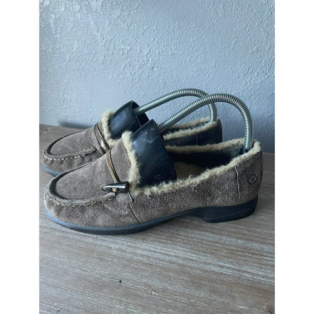 EARTH ORIGINS shoes  WOMENS  winter casual slip on Brown suede leather size 6.5
